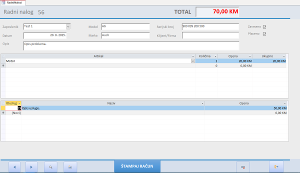 Poslovni program za male obrte i biznise